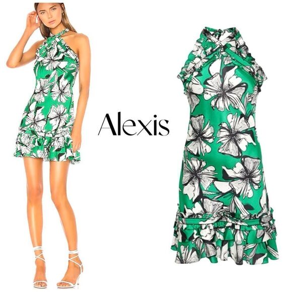 NEW ALEXIS Erika Dress in Emerald Floral Sz M NWOT - Picture 1 of 10